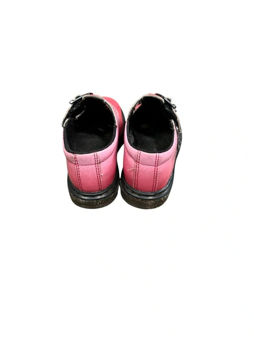 Dr. Martens 8065 Gradient Glitter Mary Jane Shoes in pink Double Buckle